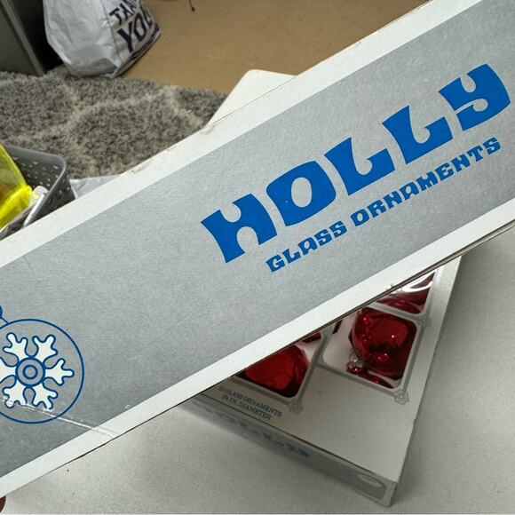 Vintage Holly Red Glass Ball Ornaments 20 Christmas Holiday Decor 2pks of 10 - Picture 6 of 8